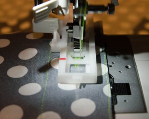 Sewing the button hole